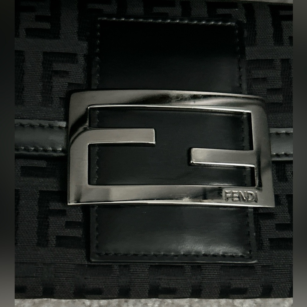 ❗️SOLD❗️ NEW Y2K Fendi Zucchino Black Continental Monogram FF Canvas Long Wallet - Picture 6 of 12
